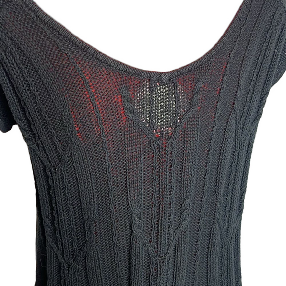 MM37 Kersh cable knit back 3 button short sleeve cardigan - Picture 5 of 9